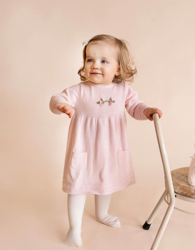 Bebe by Minihaha - Charlie Organic Hand Embroidered Knit Dress - Babies