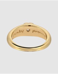 Elli Jewelry - Ring Pinky Crystal Heart Valentine 925 Sterling Silver Gold-Plated