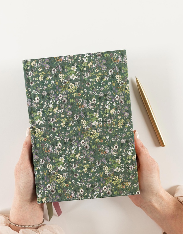 Bespoke Letterpress - Linen Bound Bullet Journal - Summer Perennials