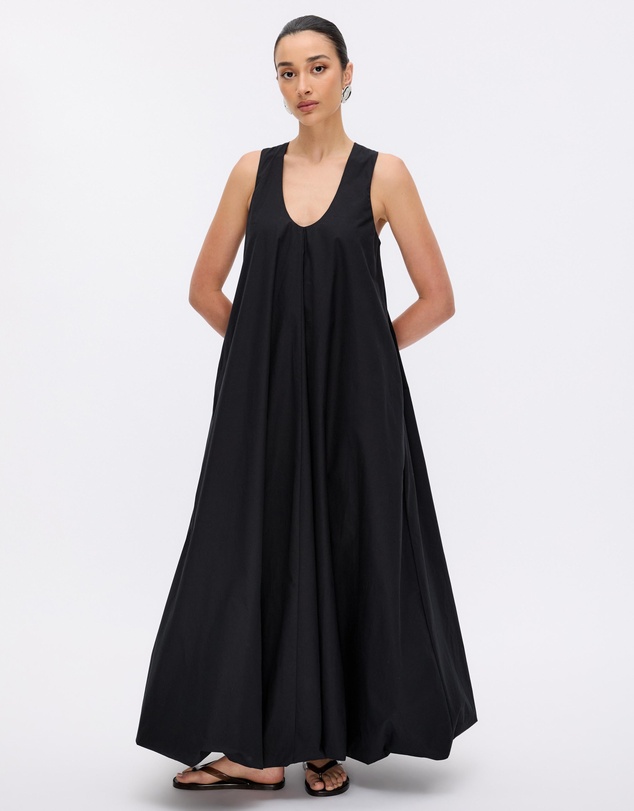 Minima Esenciales - Luna Cotton Bubble Hem Maxi Dress