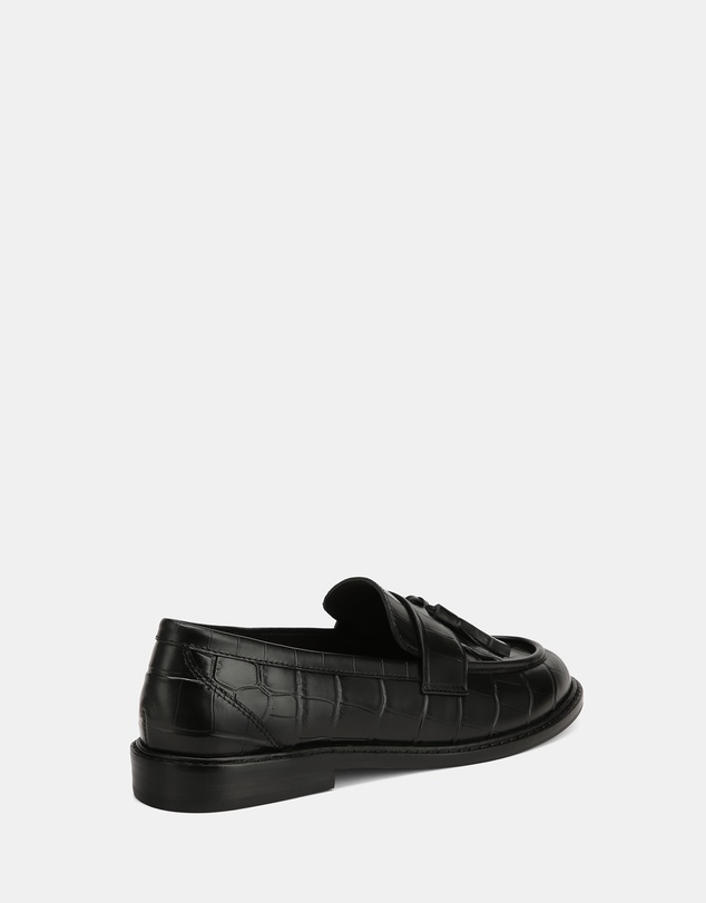 Wittner - Evelyn Croc Embossed Leather Loafers