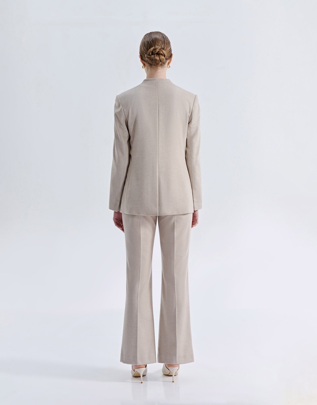 IDA+S - Liora French Silk Wool Collarless Haute Couture Suit Jacket