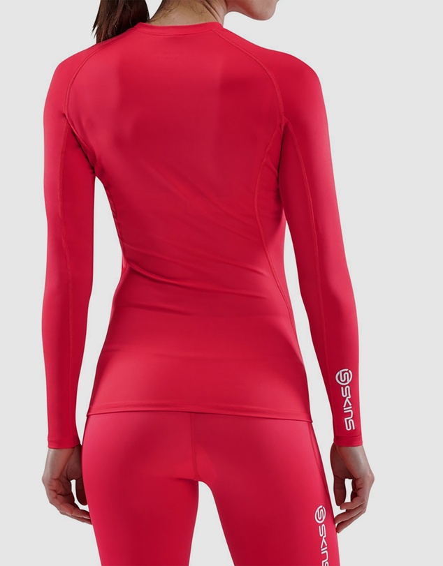 SKINS - SKINS Compression Women's Series-1 Running/Gym Long Sleeve Top Red