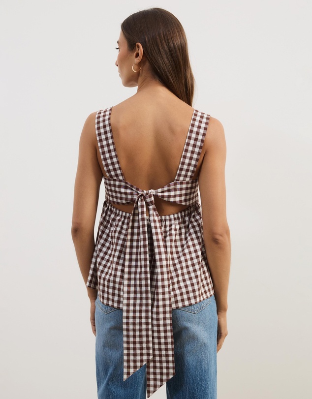 Atmos&Here - Billie Self Tie Gingham Top
