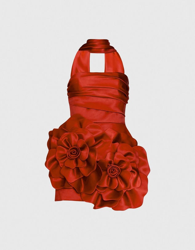 JUSTIN TONG - Crimson Bloom Dress