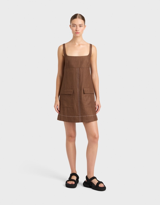 knee length dresses for ladies Ruby Delphi Gingham Minidress – Wardrobe Collective NZ main image 0