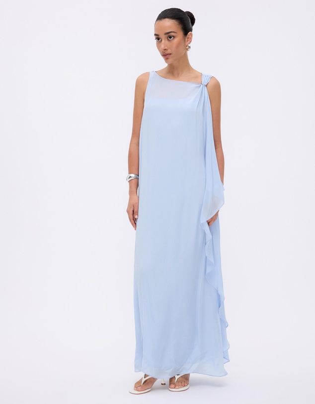 Minima Esenciales - Hallie Sheer Viscose Draped Maxi Dress