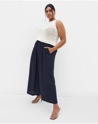 City Chic - Plus Size Sasha Wide Leg Pant - navy