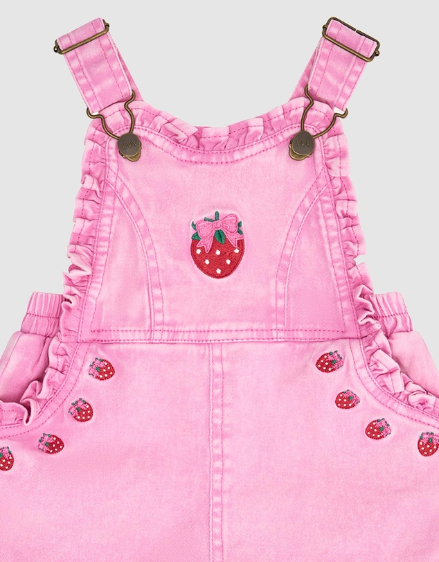 Huxbaby - Berry Sweet Garment Dye Shortall - ICONIC EXCLUSIVE - Babies-Kids