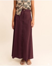 Emme - Plum Cotton Poplin Skirt