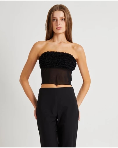 Alice In The Eve - Kaylee Mesh Ruffle Top