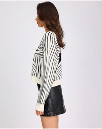 ONE TEASPOON - Star Gazing Knitted Sweater - Mono Print