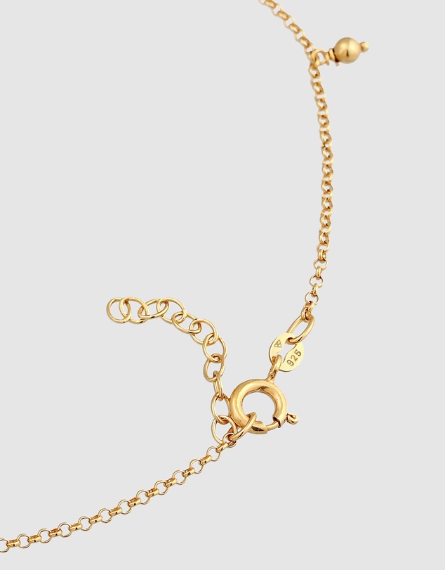 Elli Jewelry - Anklet Plate Pendants Boho Style in 925 Sterling Silver Gold Plated
