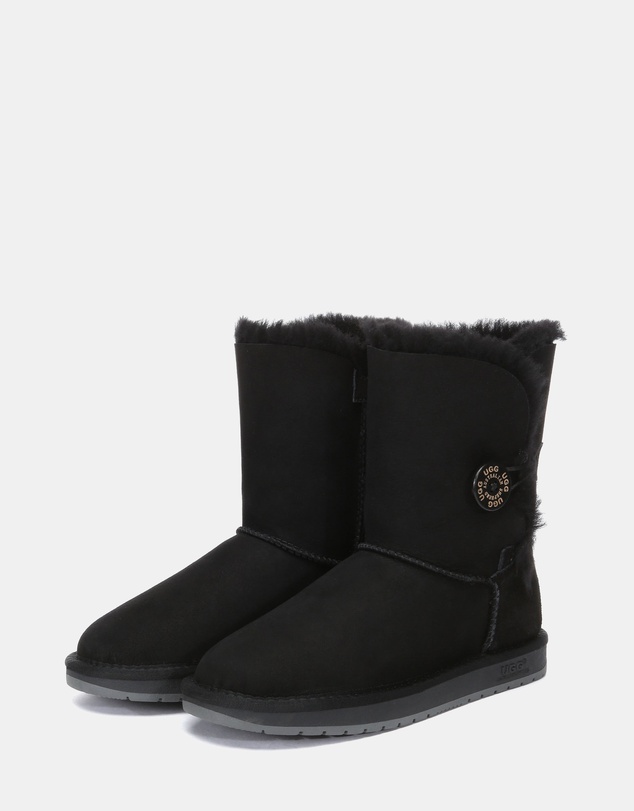 EVERAU - Australian Shepherd Ugg Short Button Sheepskin Upper UGG Boots