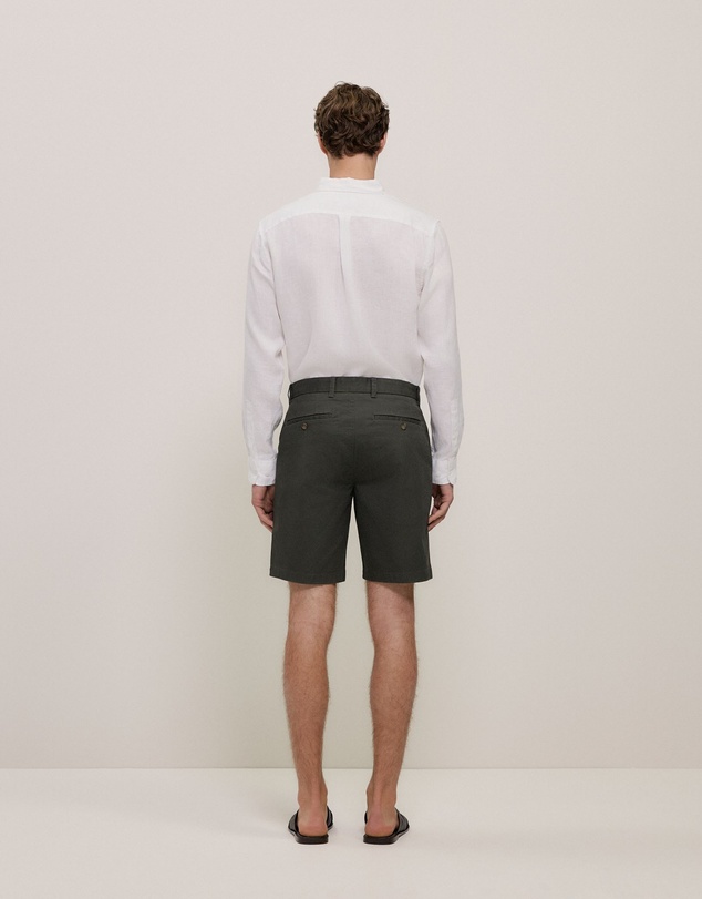 Trenery - Cotton Twill Chino Short in Dark Olive