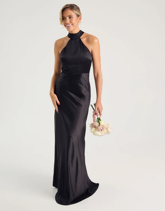 Six Stories - Halter Neck Satin Bridesmaid Dress