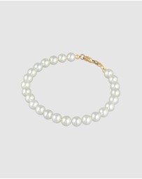 Elli Jewelry - Bracelet Baroque Trend with Shell Core Pearls in 925 Sterling Silver Gold Plated