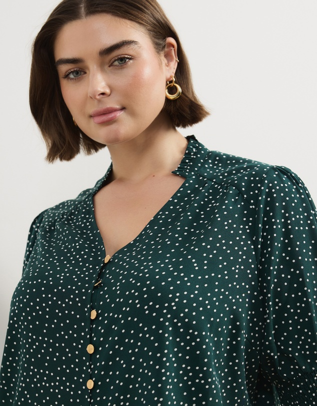 Atmos&Here Curvy - Brodie Puff Sleeve Blouse