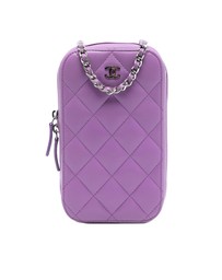 Pre-Loved by Azura Reborn - Pre-Loved CC Quilted Lambskin Zip Phone Case