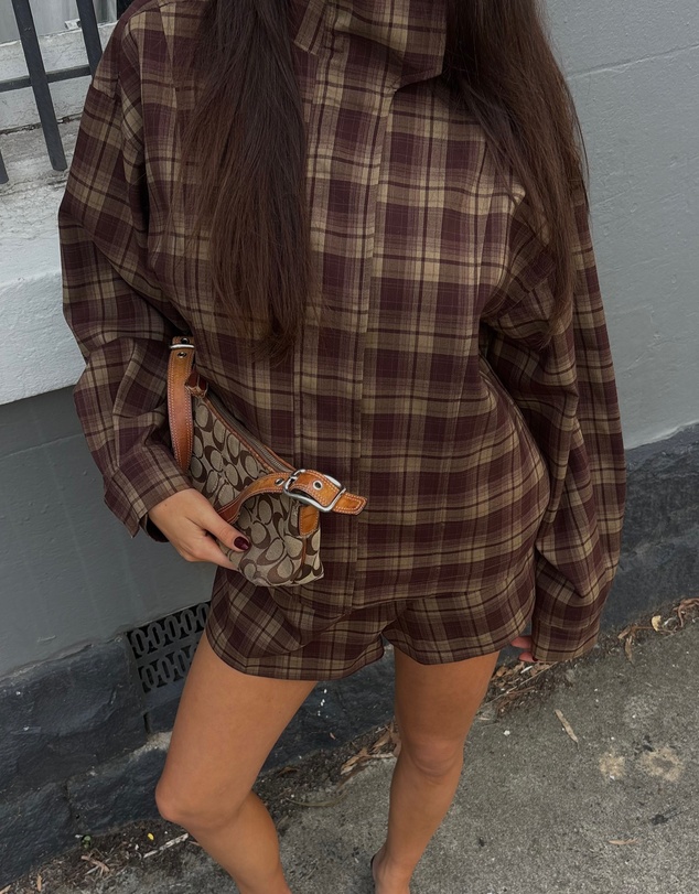 Dazie - Isla Funnel Neck Check Bomber Jacket