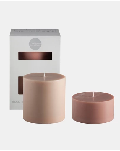 porter green - escc large pillar candle soy-blend unscented candles