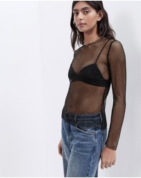 UNISON - Metallic Mesh Top