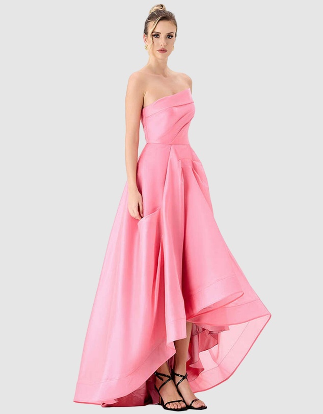 Bariano - Jeila Strapless Hi Lo Gown