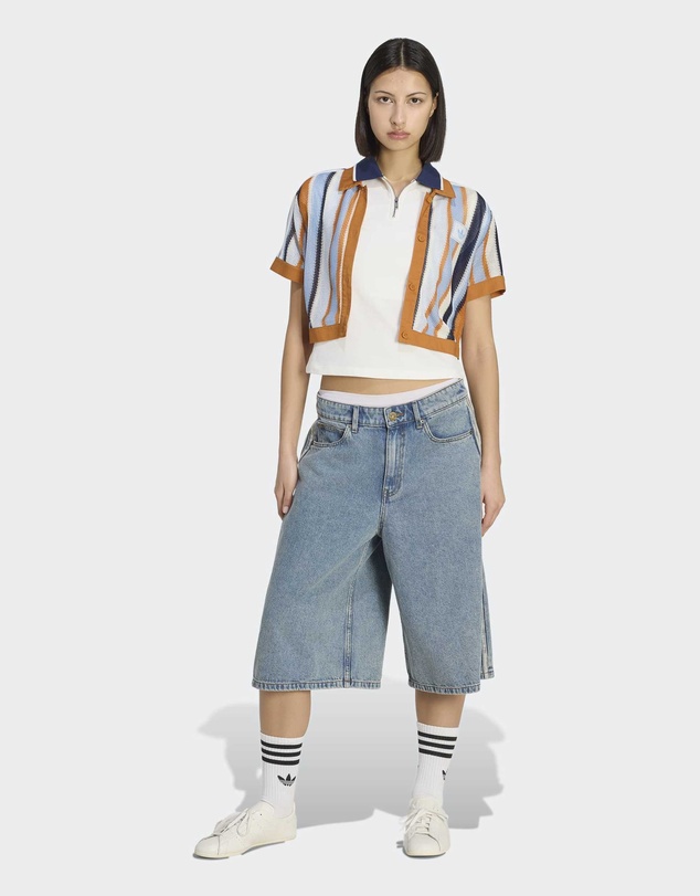 adidas Originals - ADIDAS ORIGINALS SUMMER GLOW STRIPED CROPPED POLO Womens