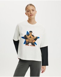 Cotton On - Lcn Double Oversized Graphic Tee