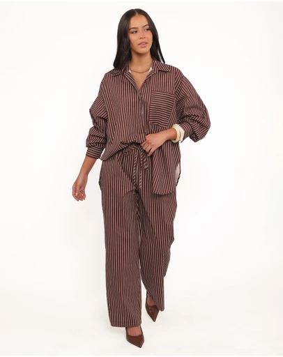Petal & Pup - Darya Pants - Chocolate Stripe