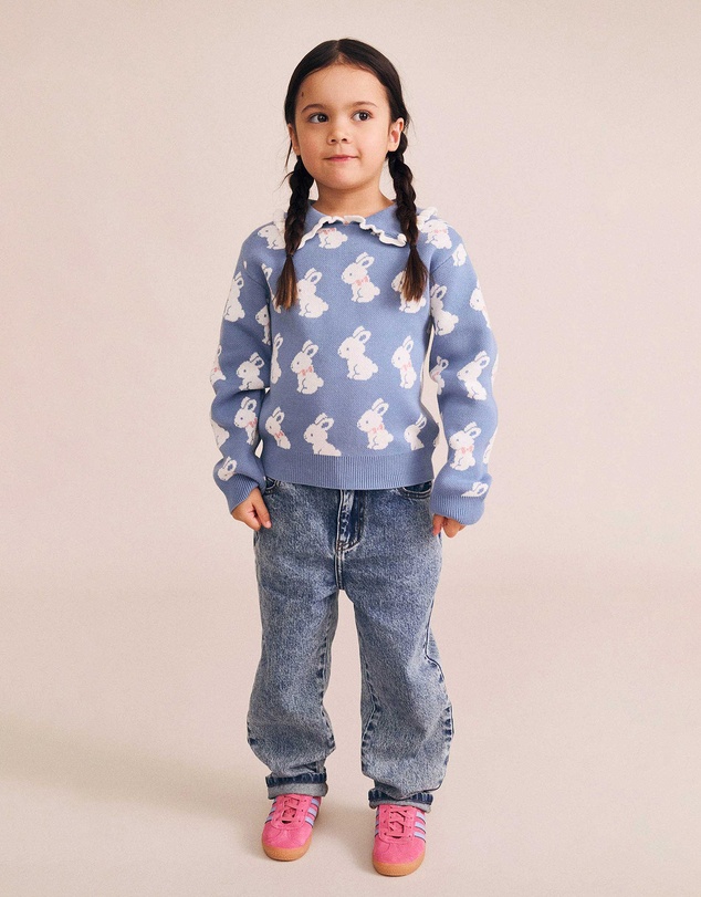 Huxbaby - Bunny Field Frill Collar Polo - Babies-Kids