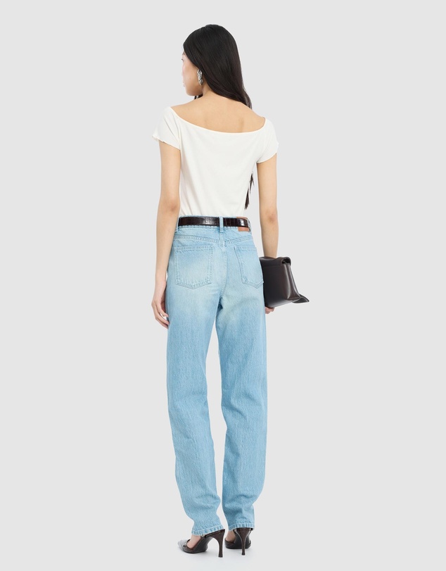 ROTATE - Straight Denim Zip Jeans