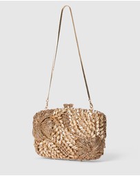 Forever New - Everly Orchid Flower Clasp Hardcase Clutch Bag