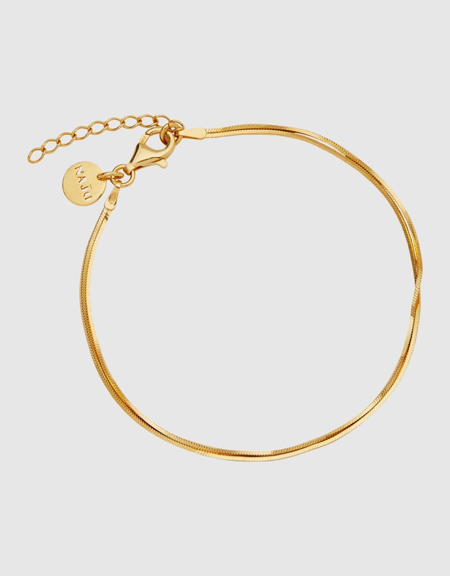 Najo - Mirage Yellow Gold Double Chain Bracelet (18.5cm+ext)
