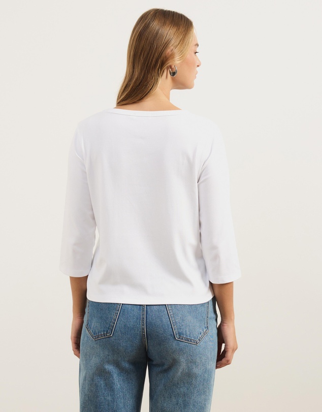 Atmos&Here - Cotton 3/4 Sleeve T-Shirt