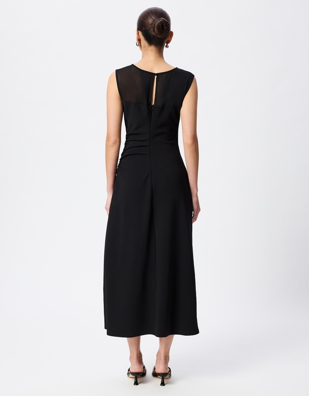 Tussah - Amelia Sheer Panel Gathered Waist Midi Dress