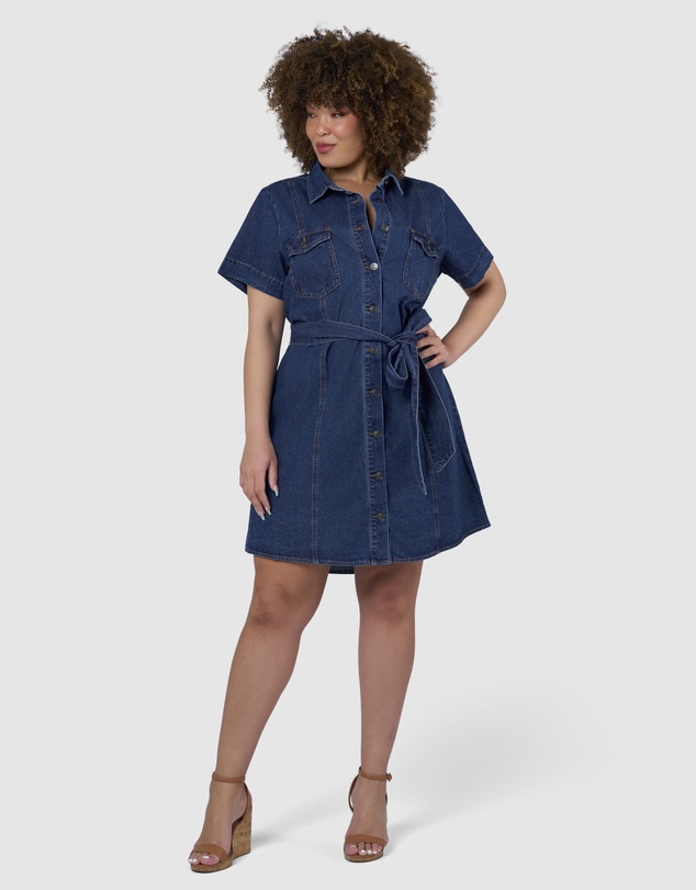 Indigo Tonic - Tia Chambray Mini Shirt Dress