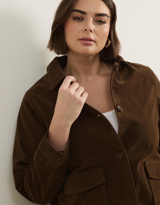 Atmos&Here Curvy - Nell Faux Suede Shacket