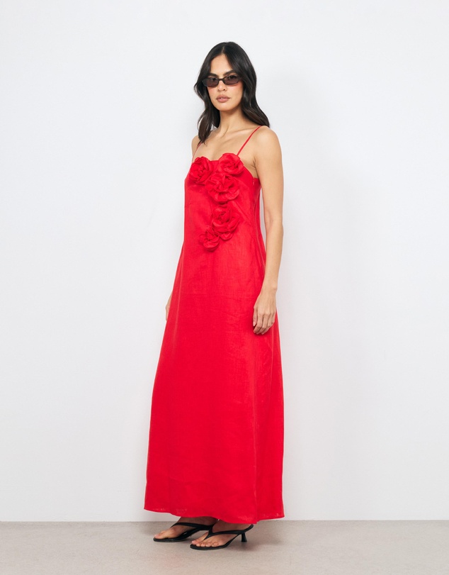 AERE - Mika Placement Flower Maxi Dress