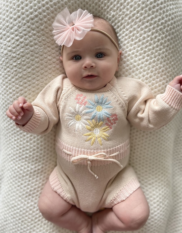 WITH LOVE FOR KIDS - Long Sleeve Knitted Romper - Babies