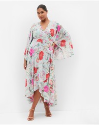 City Chic - Sienna Botanique Print Wrap Maxi Dress