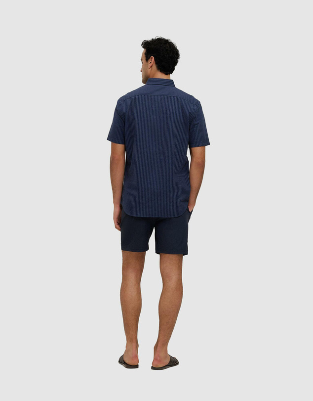 Trenery - Cotton Seersucker Short Sleeve Shirt