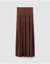 M.N.G - Knitted Long Skirt With Seam Detail
