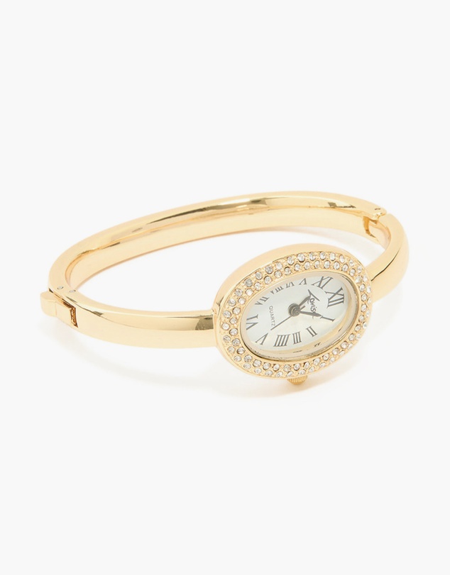 Lovisa - Gold Diamante Oval Bangle Watch