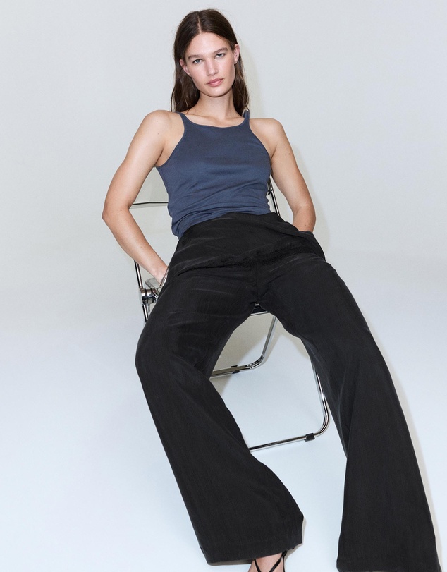 M.N.G - High-Waisted Lyocell Trousers