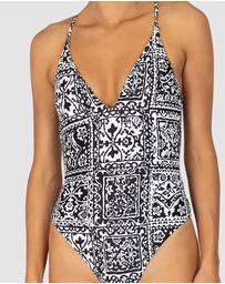Baku Swimwear - Havana Deep V Neck One Piece Swimsuit