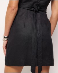 AERE - Kaili Linen Square Neck Mini Dress