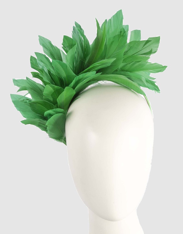 Max Alexander - Modern Green Racing Fascinator