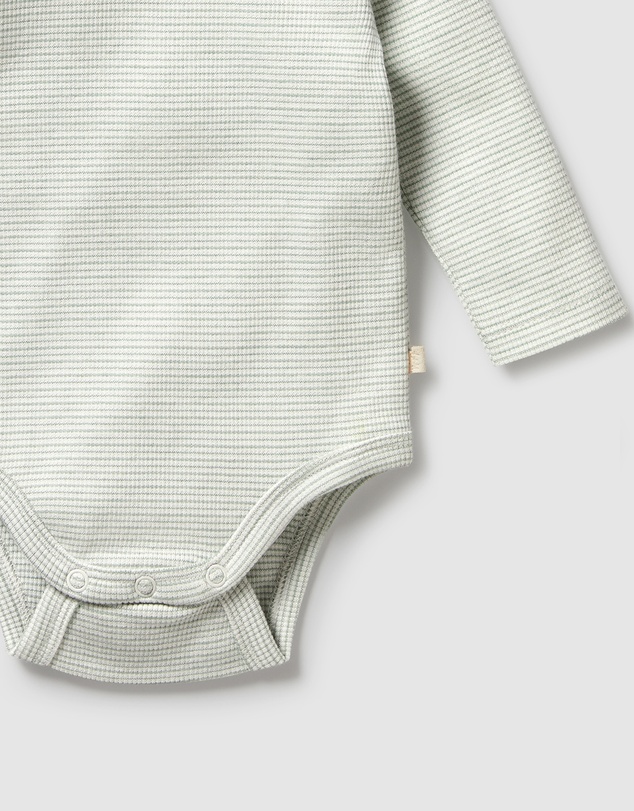 Wilson & Frenchy - Organic Stripe Rib Long Sleeve Bodysuit - Babies