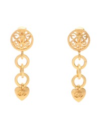 Pre-Loved by Azura Reborn - Pre-Loved Gold Plated CC Heart Drop Clip On Earrings